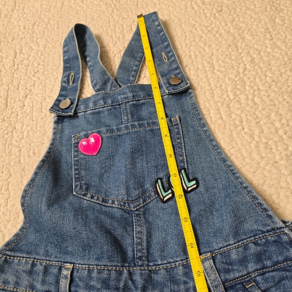 The Children's Place Denim Overalls with Embroidered Patches Girls' Size 6X/7 - Picture 14 of 15